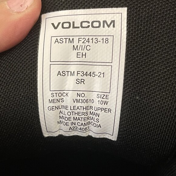 VOLCOM VITALS MEN'S SKATE INSPIRED WORK SHOE Men Sz 10W Black Safety VM30610‎ - Picture 12 of 13